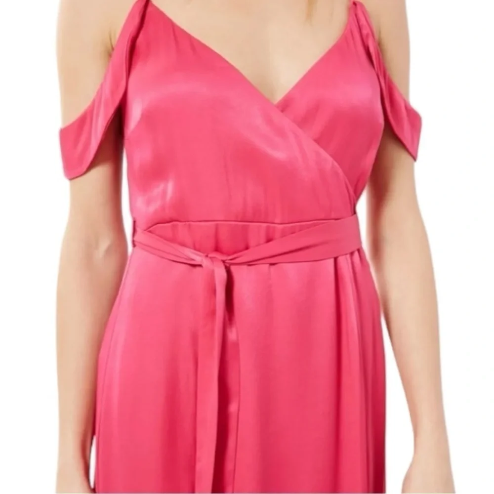 Bardot Leah Satin Off-The-Shoulder Maxi Wrap Dress - Picture 6 of 15